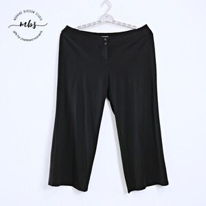 J. Jill Mid Rise Sophisticated Minimalist Solid Wide Leg Pants Black Women 16